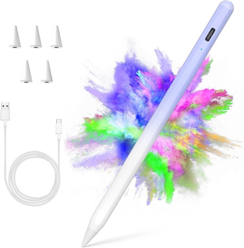 COO ​​​Stylus Pen for iPad 2018-2023 with Palm Rejection, Active Pencil for iPad 10th/9th/8th/7th/6th Generation, for iPad Pro 11/12.9 inch, for iPad Air 5th/4th/3th, for iPad mini 6th/5th Gen(Sky Grey) - Image 1